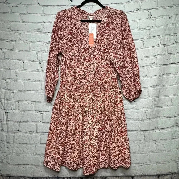 NWT Sundry for Evereve Women’s Long Sleeve Floral Print Dress size 3 - Picture 1 of 11